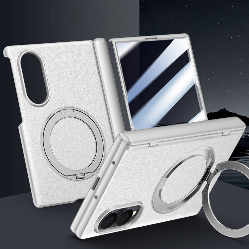 Premium Leather Cover with Magnetic Ring Kickstand