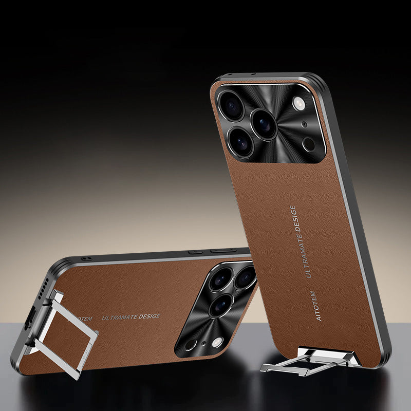 Invisible Bracket Leather Case