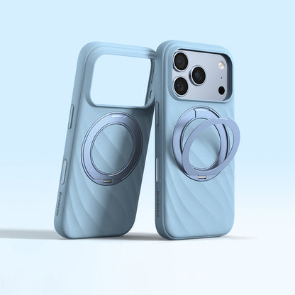 Ripple Texture Magsafe Case with Ring Kickstand