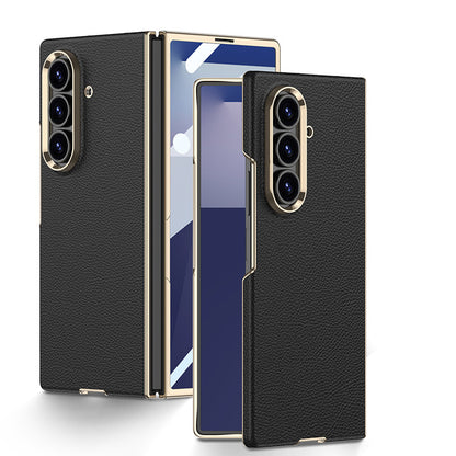 Electroplated Gold-Edged Leather Case