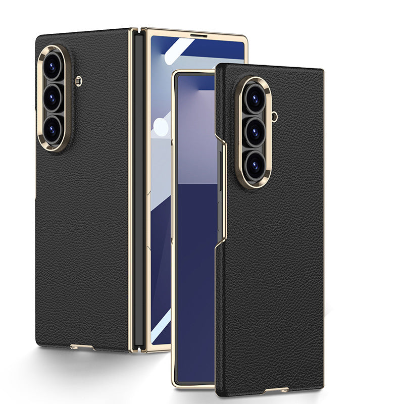 Electroplated Gold-Edged Leather Case