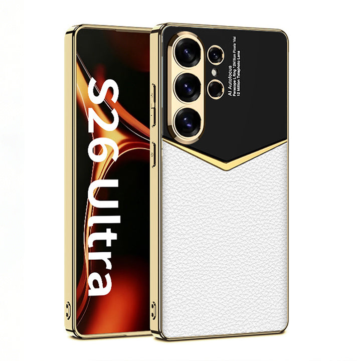 Fashionable Electroplated Stitching Leather Case