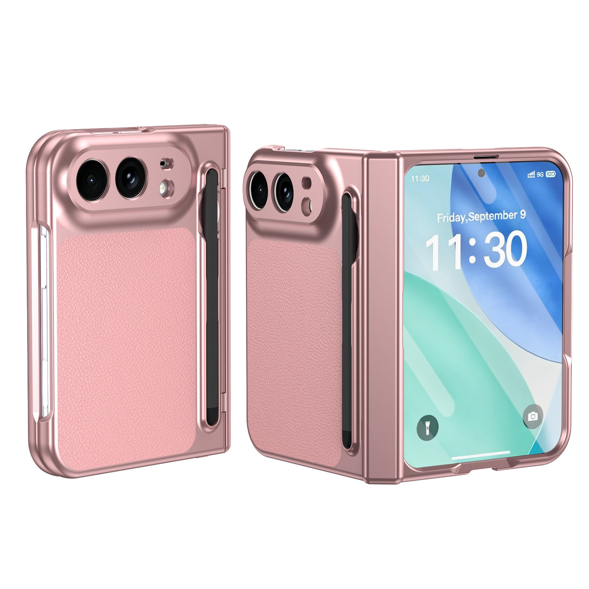 Premium Leather Texture Foldable Case with Pen Slot