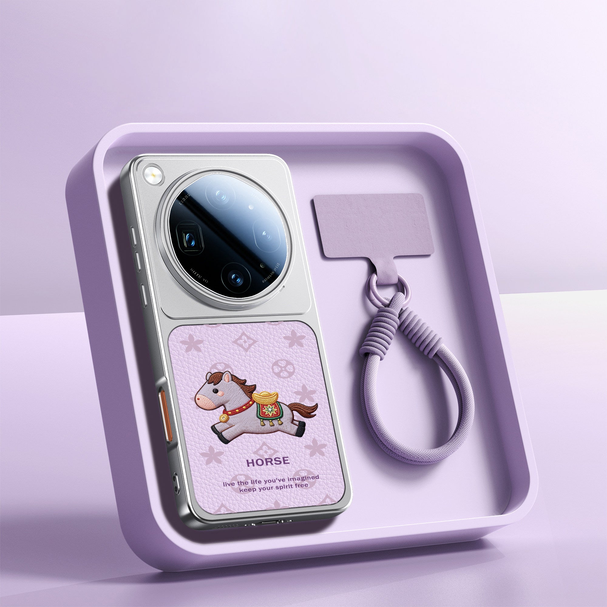 Cute Lucky Pony Faux Leather Case