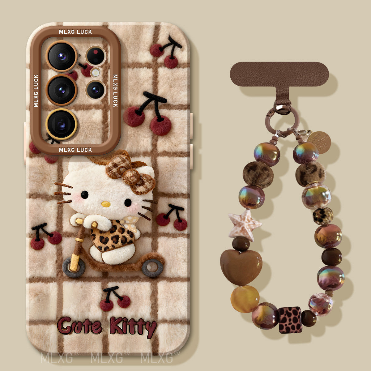 Leopard Print Kitty Liquid Silicone Lanyard Case