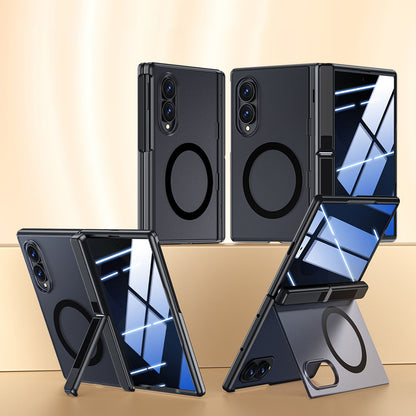 Magnetic Hinge Full Protection Case with Kickstand