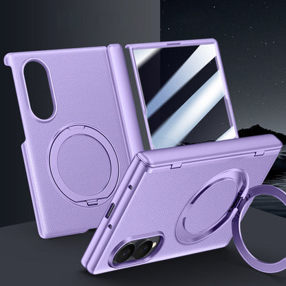 Premium Leather Cover with Magnetic Ring Kickstand