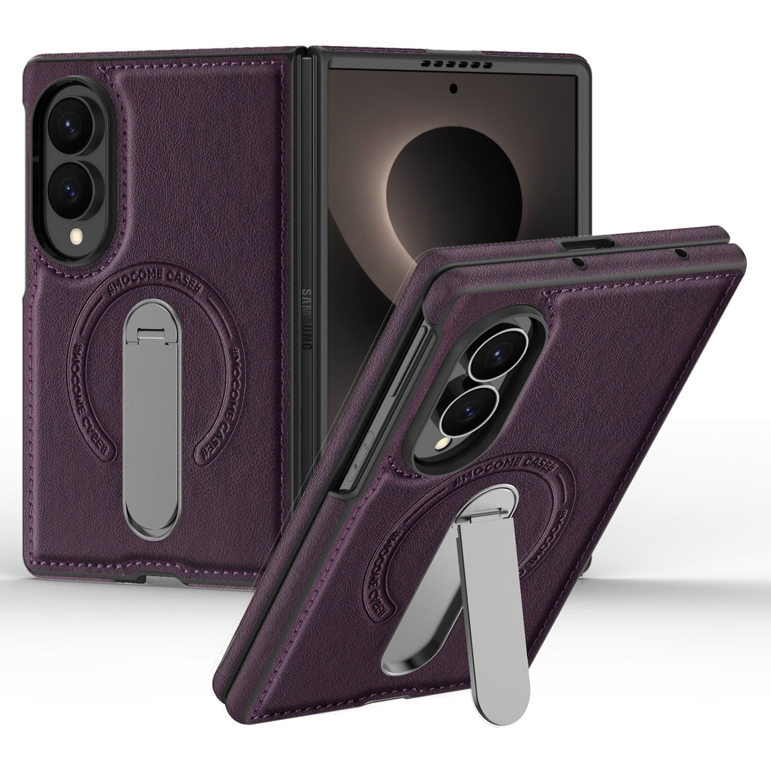 Folding Stand Business Leather Case