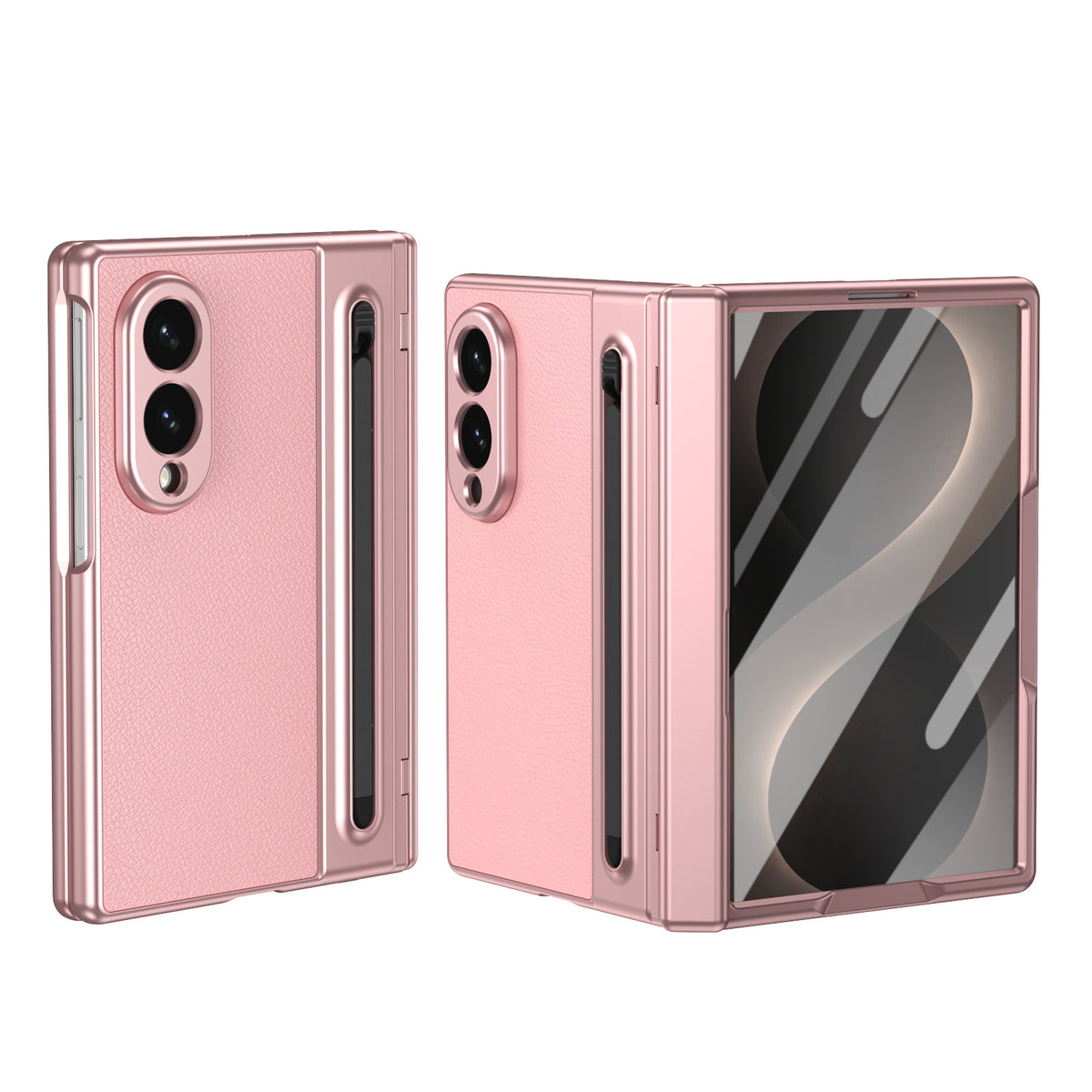 Premium Leather Texture Foldable Case with Pen Slot