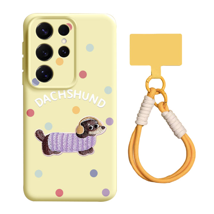 Dachshund Liquid Silicone Lanyard Case