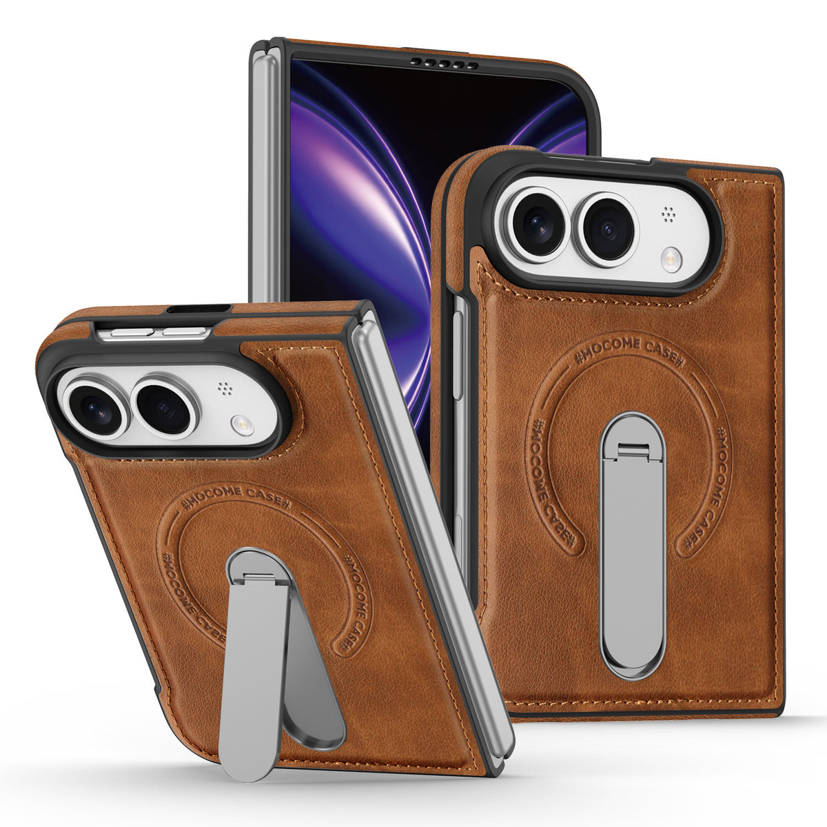 Folding Stand Business Leather Case