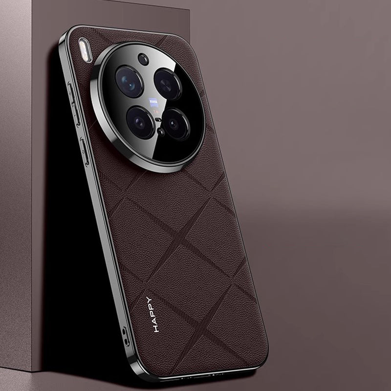 Electroplated Frame Business Leather Case