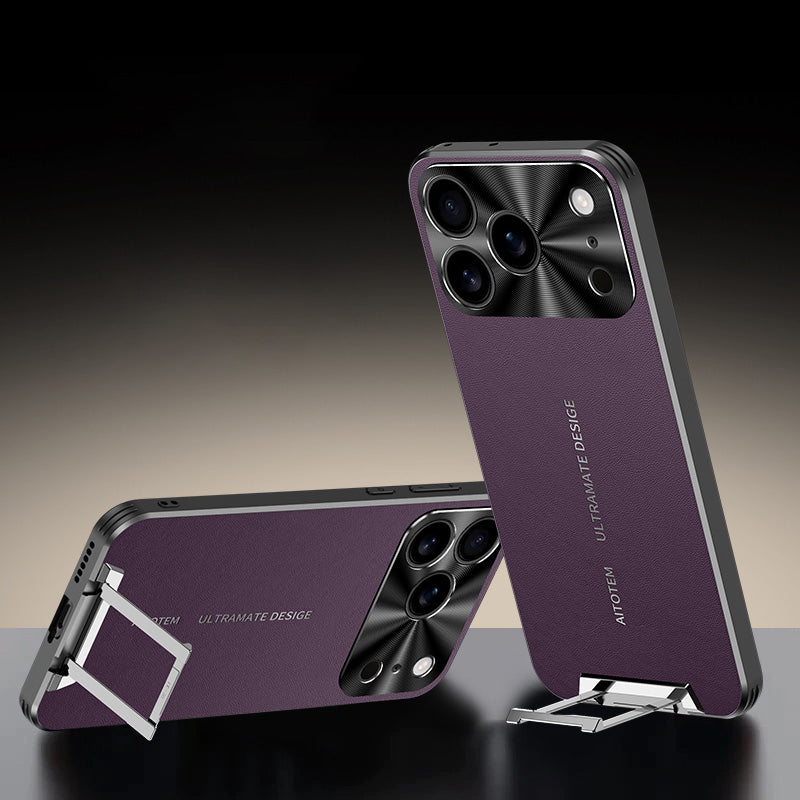 Invisible Bracket Leather Case