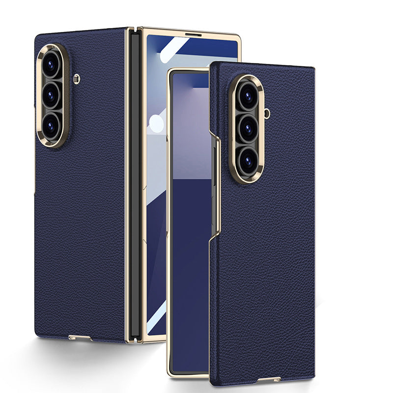 Electroplated Gold-Edged Leather Case