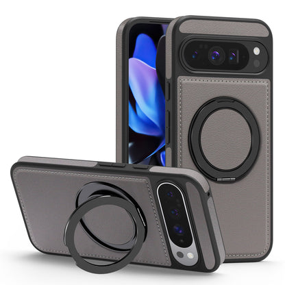 Rotating Ring Leather Case with MagSafe