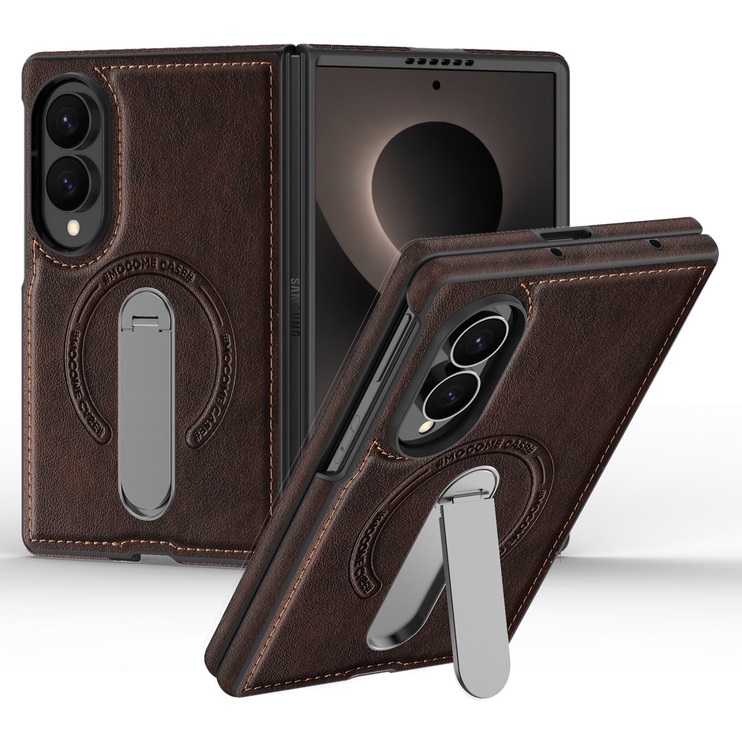 Folding Stand Business Leather Case