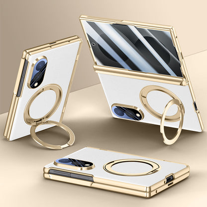 Rotatable Ring Kickstand Leather Case with MagSafe