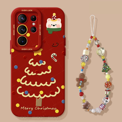 Christmas Tree Liquid Silicone Lanyard Case