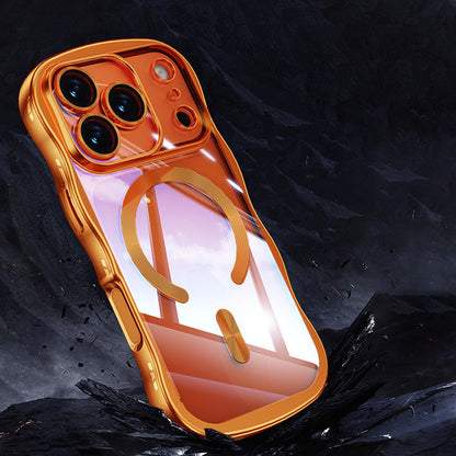 Wave-Patterned Electroplated Case with MagSafe