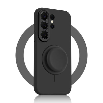 Solid Color Liquid Silicone Case with Kickstand