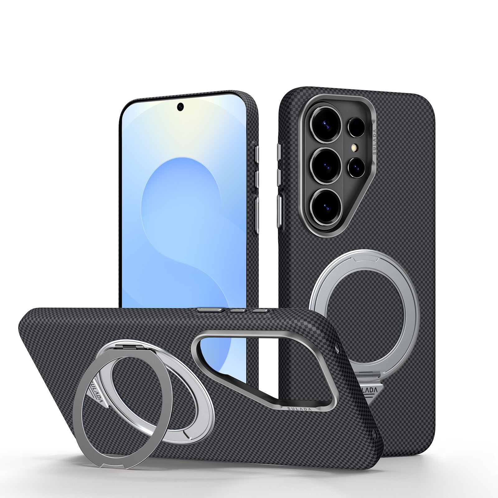 Carbon Fiber Ring Holder Case with MagSafe