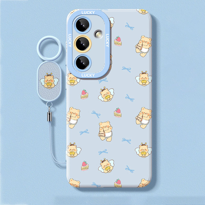 Butter Bear Liquid Silicone Lanyard Case