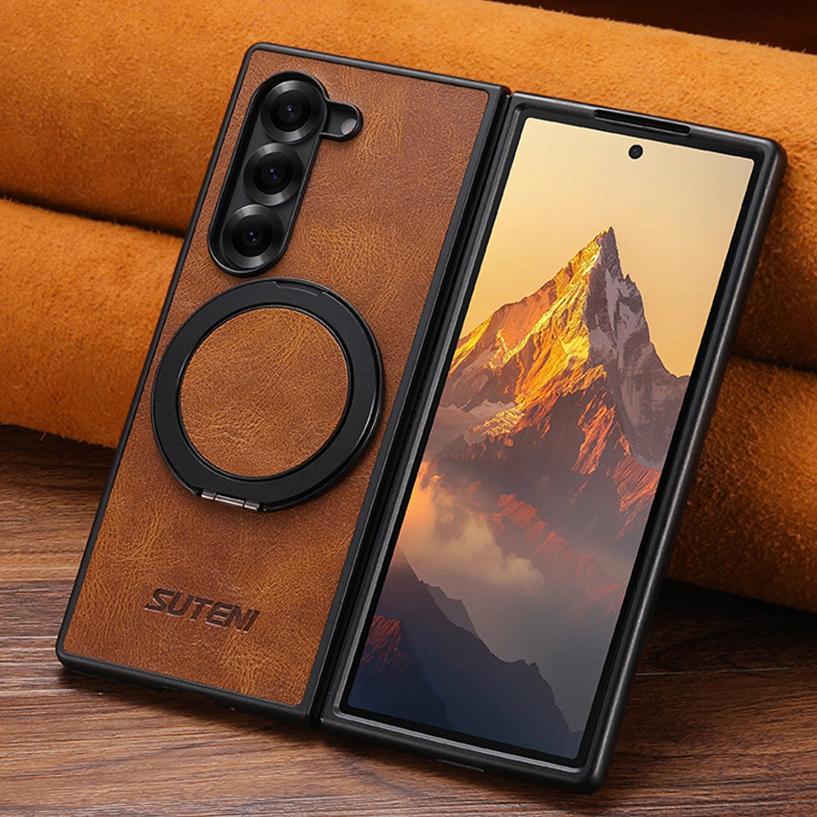 360° Rotating kickstand Leather Case with MagSafe