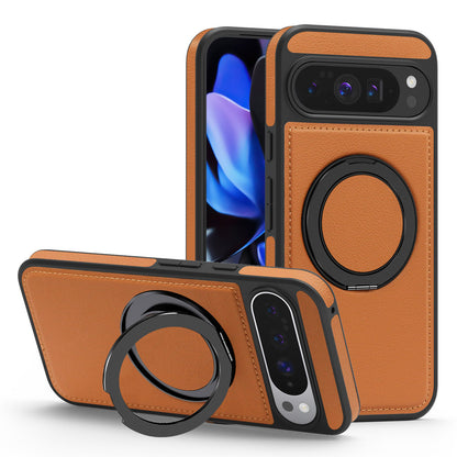 Rotating Ring Leather Case with MagSafe