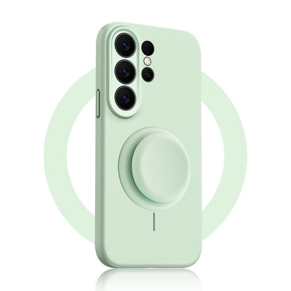 Solid Color Liquid Silicone Case with Kickstand