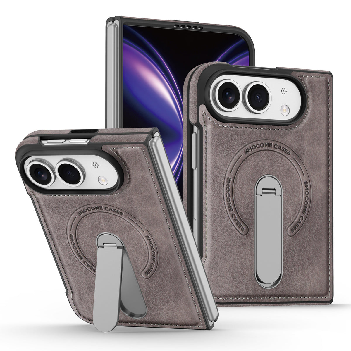 Folding Stand Business Leather Case