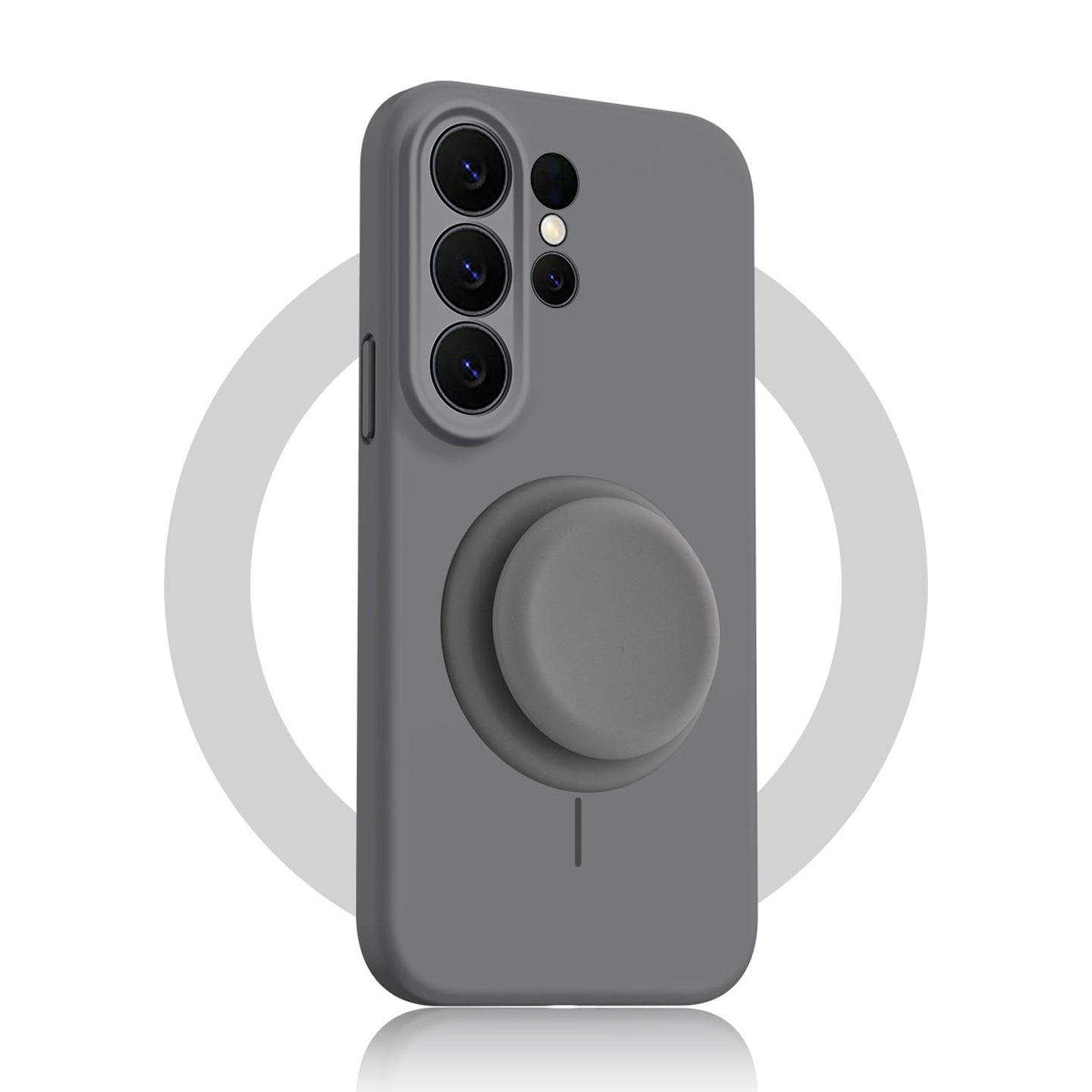 Solid Color Liquid Silicone Case with Kickstand