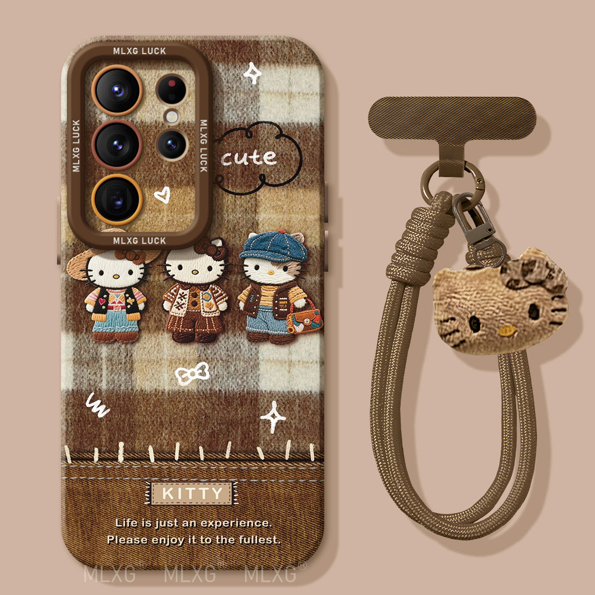 Leopard Print Kitty Liquid Silicone Lanyard Case