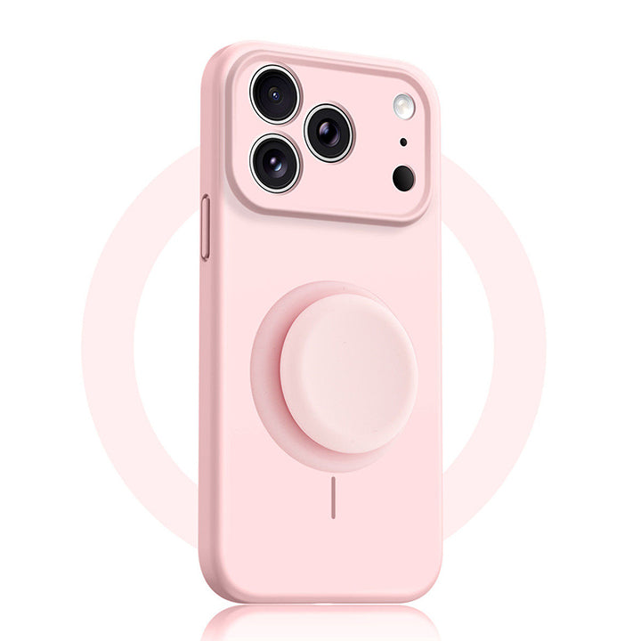 Solid Color Liquid Silicone Case with Kickstand