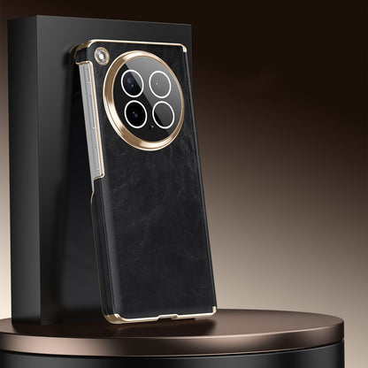 Oil-Waxed Leather Rotating Bracket Case with MagSafe