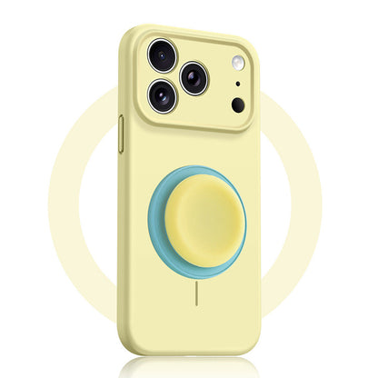 Solid Color Liquid Silicone Case with Kickstand