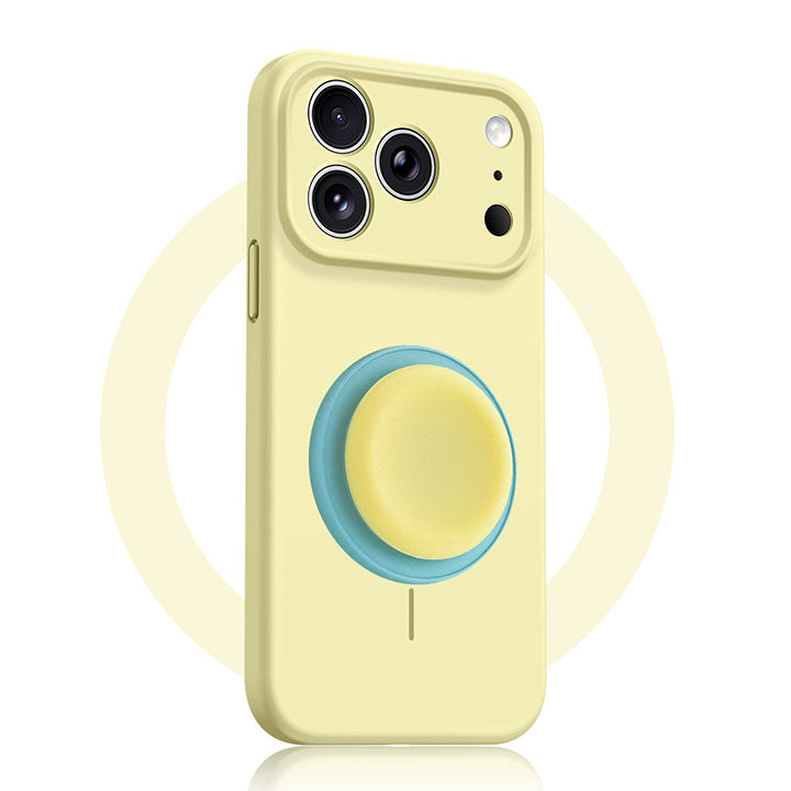 Solid Color Liquid Silicone Case with Kickstand