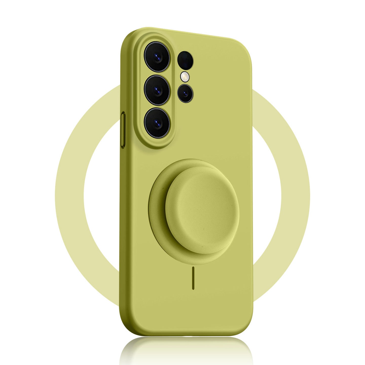 Solid Color Liquid Silicone Case with Kickstand