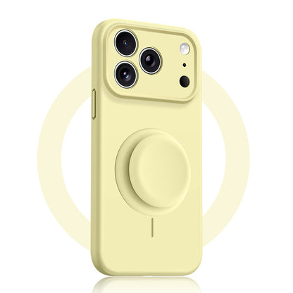 Solid Color Liquid Silicone Case with Kickstand