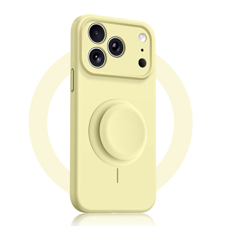 Solid Color Liquid Silicone Case with Kickstand