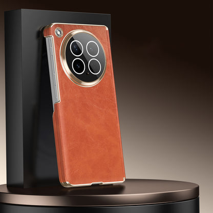 Oil-Waxed Leather Rotating Bracket Case with MagSafe