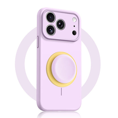 Solid Color Liquid Silicone Case with Kickstand