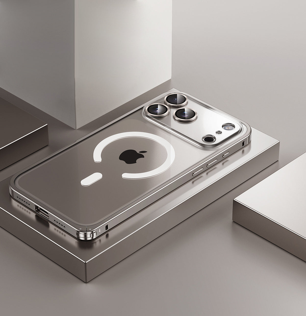 Single-Sided Buckle Metal Frame Case with MagSafe