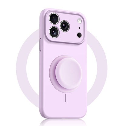 Solid Color Liquid Silicone Case with Kickstand