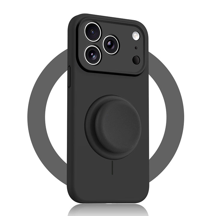 Solid Color Liquid Silicone Case with Kickstand