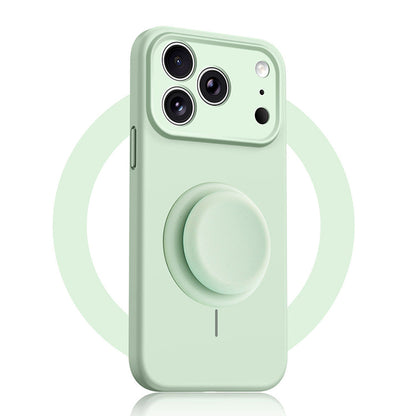 Solid Color Liquid Silicone Case with Kickstand