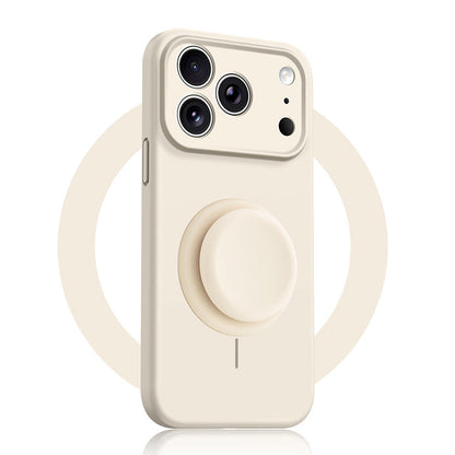 Solid Color Liquid Silicone Case with Kickstand