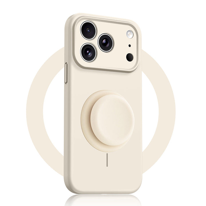 Solid Color Liquid Silicone Case with Kickstand