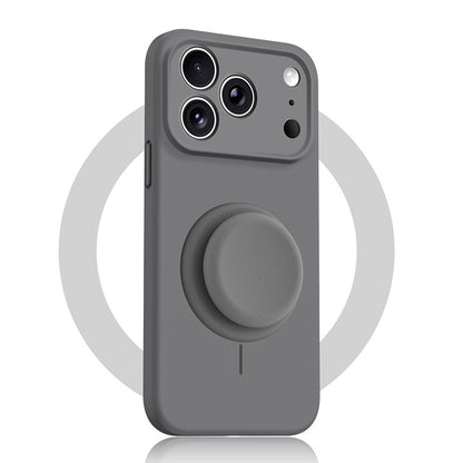 Solid Color Liquid Silicone Case with Kickstand