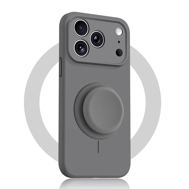 Solid Color Liquid Silicone Case with Kickstand