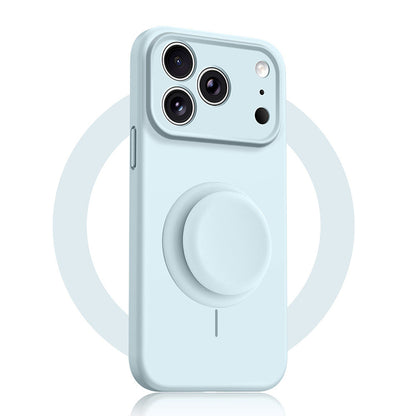 Solid Color Liquid Silicone Case with Kickstand